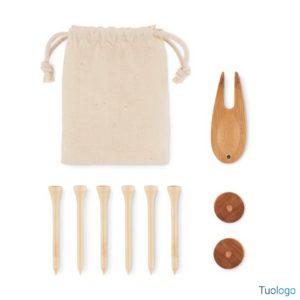Set accessori golf in bamboo Martine