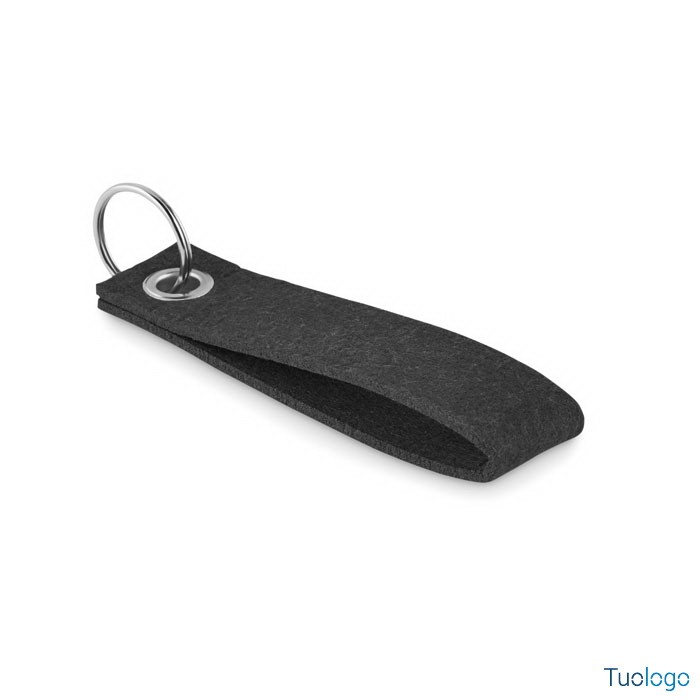 Portachiavi allungato in feltro nero