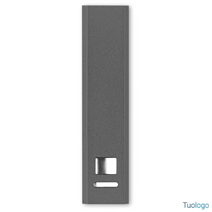 Powerbank grigio con un ingresso usb