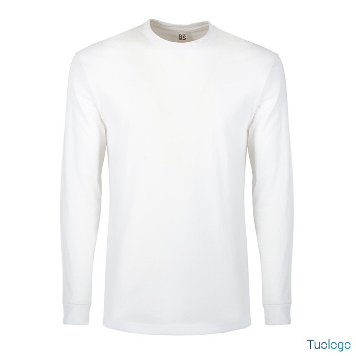 Tshirt manica lunga bianca su sfondo bianco