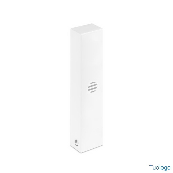 Powerbank bianco e rosso con laccetto portachiavi nero