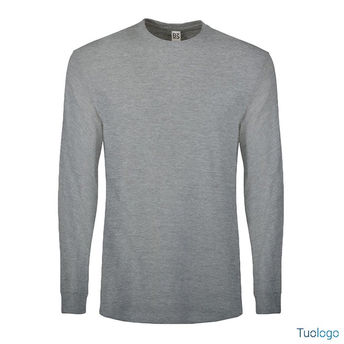 Tshirt manica lunga grigia su sfondo bianco