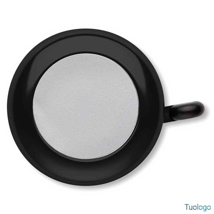 Dettaglio campanello rotondo nero da bici