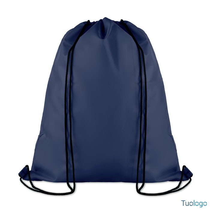 Zainetto in poliestere giallo con laccetti neri e tasca frontale