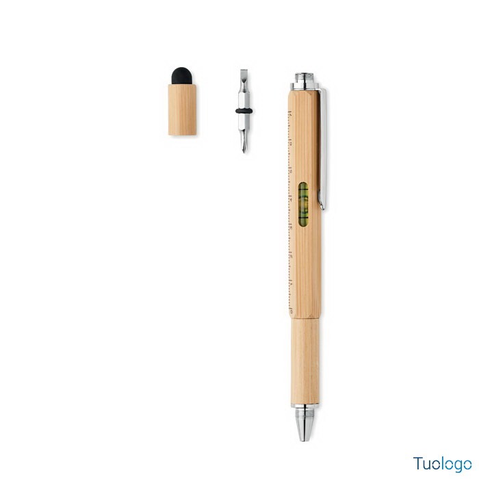 Penna multifunzione in bamboo Sunnicandra col tuo logo - Gadget