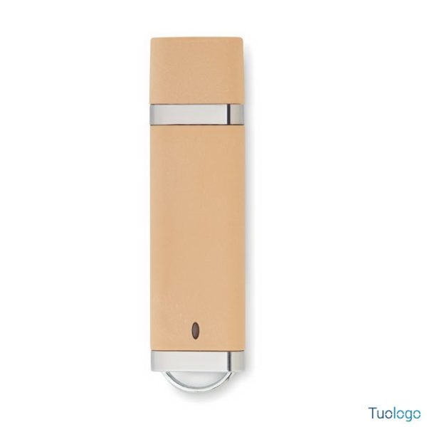 Chiavetta usb beige in paglia con tappo sulla destra