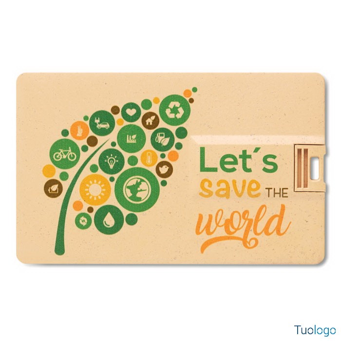 Chiavetta USB Card in paglia