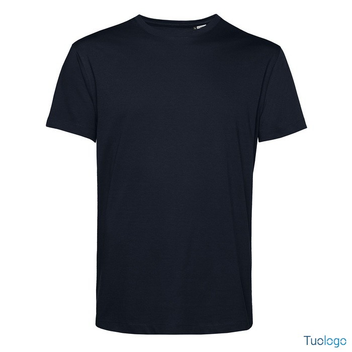 Tshirt maniche corte blu scura su sfondo bianco