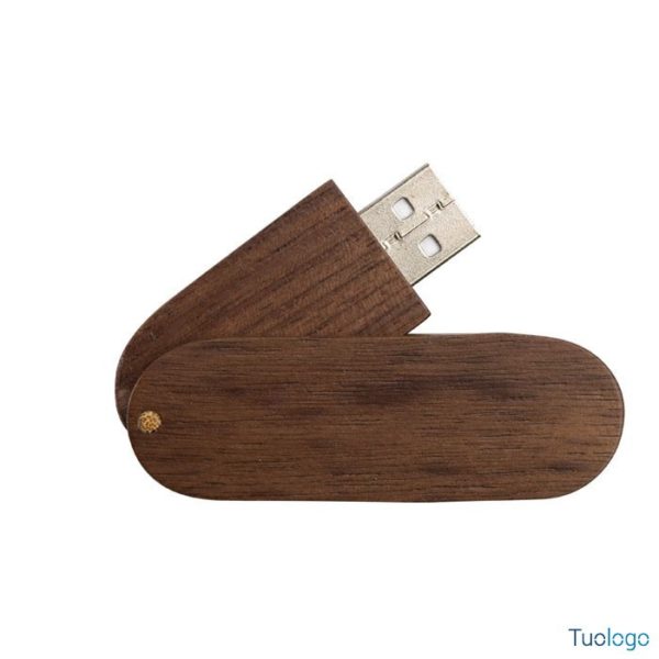 Chiavetta usb in legno con meccanismo a rotazione