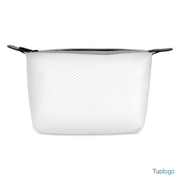 Trousse bianca con zip nera