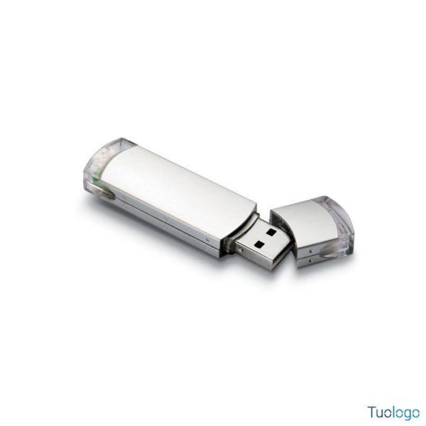 Chiavetta usb rettangolare in metallo con led