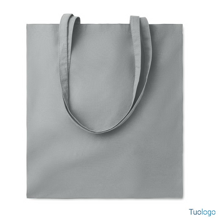 Shopper viola in cotone con manici lunghi