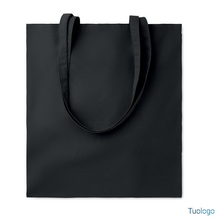 Shopper arancione in cotone con manici lunghi