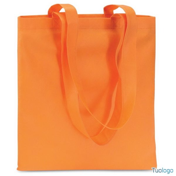 Shopper arancione in tnt con manici lunghi