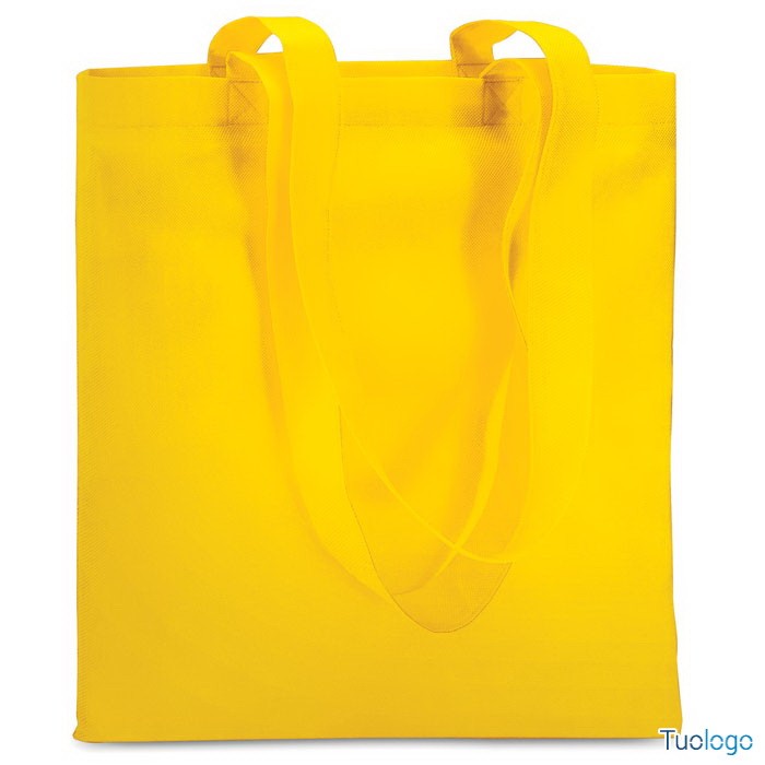 Shopper gialla in tnt con manici lunghi