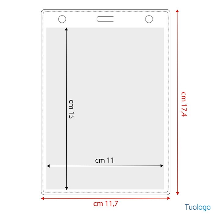 Tabella dimensioni portabadge