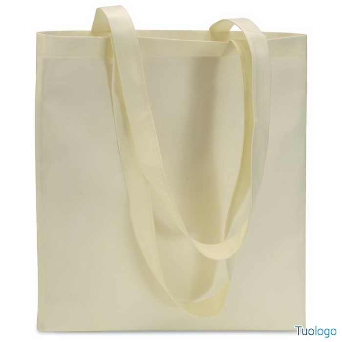 Shopper bianca in tnt con manici lunghi