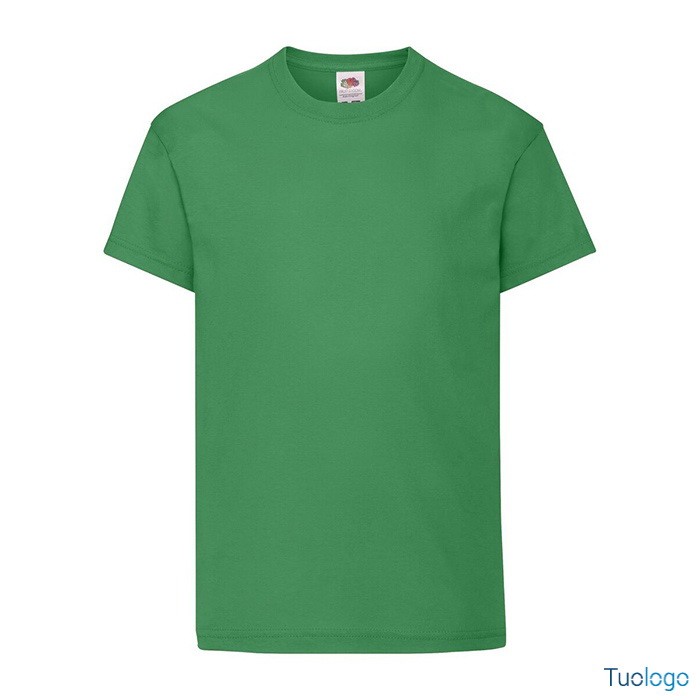 Tshirt bambino in cotone manica corta e girocollo di colore verde