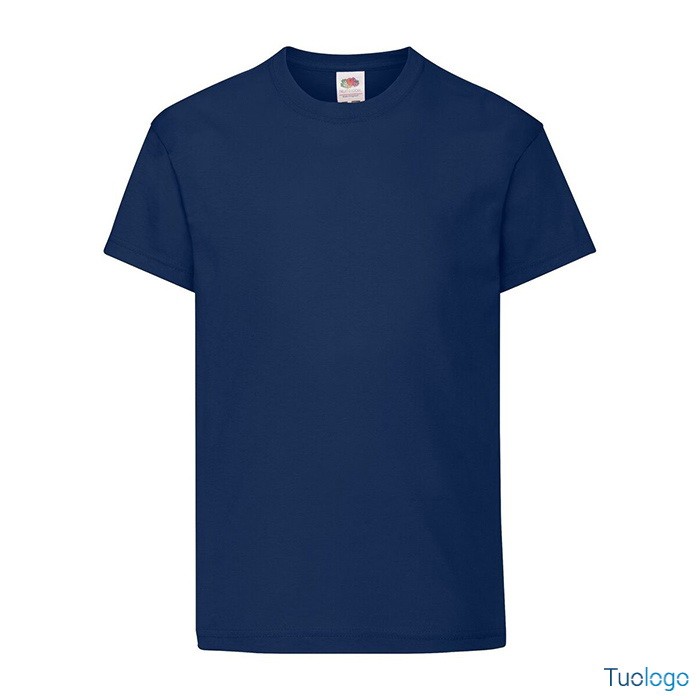 Tshirt bambino in cotone manica corta e girocollo di colore blu scuro