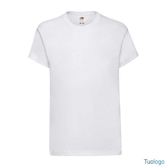 Tshirt bambino in cotone manica corta e girocollo di colore bianco