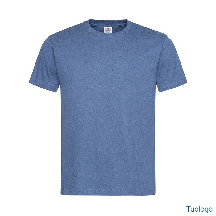 Tshirt da uomo azzurra manica corta 100% cotone