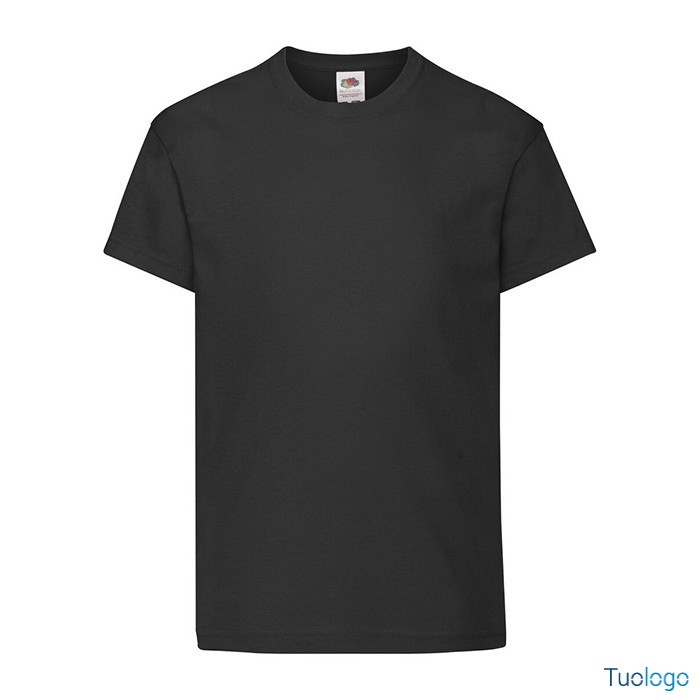 Tshirt bambino in cotone manica corta e girocollo di colore nero