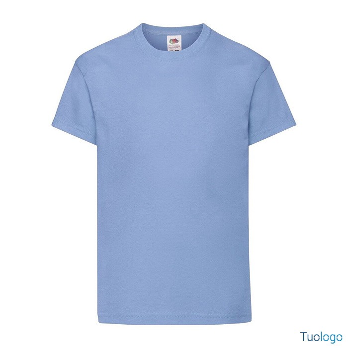 Tshirt bambino in cotone manica corta e girocollo di colore azzurro