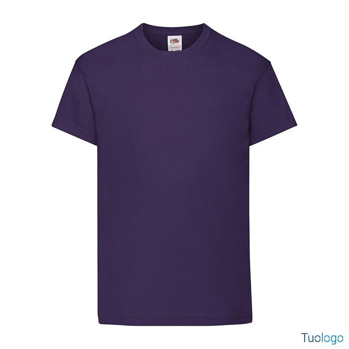 Tshirt bambino in cotone manica corta e girocollo di colore viola
