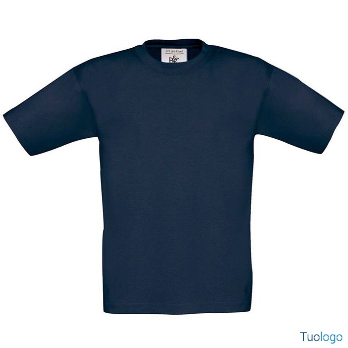 Tshirt bambino in cotone manica corta blu scura