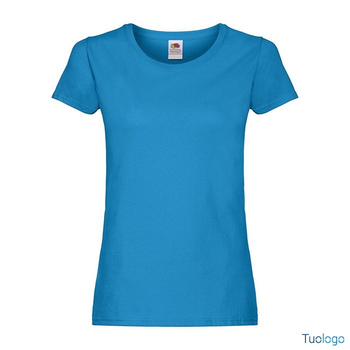 Tshirt da donna blu manica corta in cotone