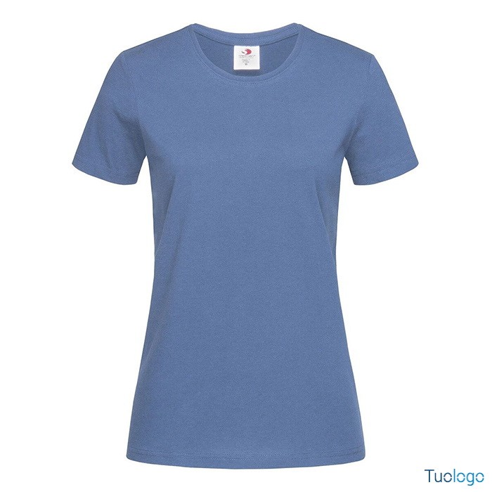 Tshirt da donna manica corta blu scura 100% cotone