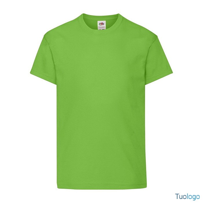 Tshirt bambino in cotone manica corta e girocollo di colore verde prato