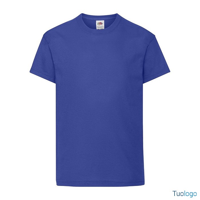 Tshirt bambino in cotone manica corta e girocollo di colore blu