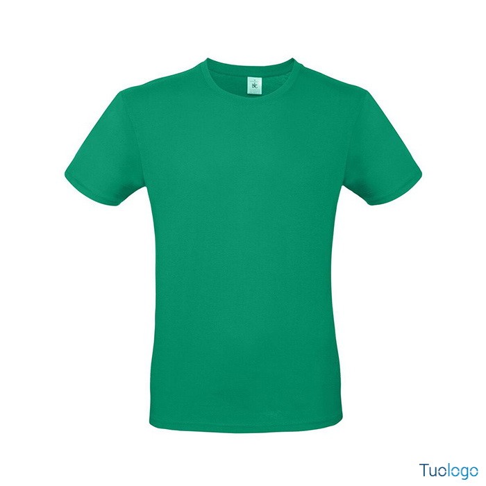 Tshirt da uomo girocollo verde kelly su sfondo bianco