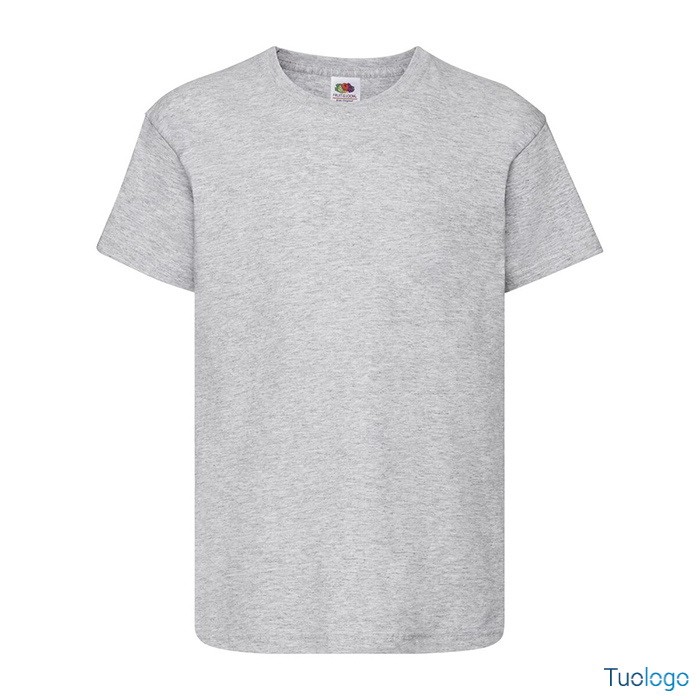 Tshirt bambino in cotone manica corta e girocollo di colore grigio chiaro melange