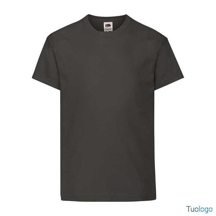 Tshirt bambino in cotone manica corta e girocollo di colore verde scuro