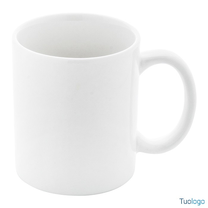 Tazza in ceramica bianca con logo