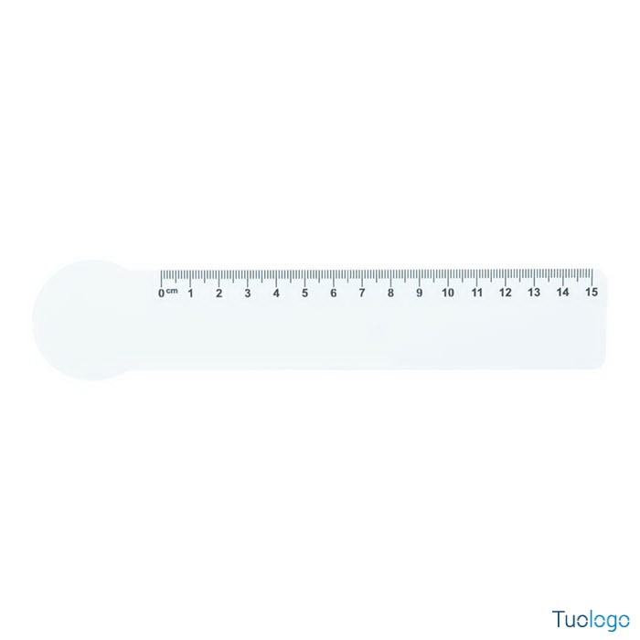 Righello in plastica bianca da quindici centimetri