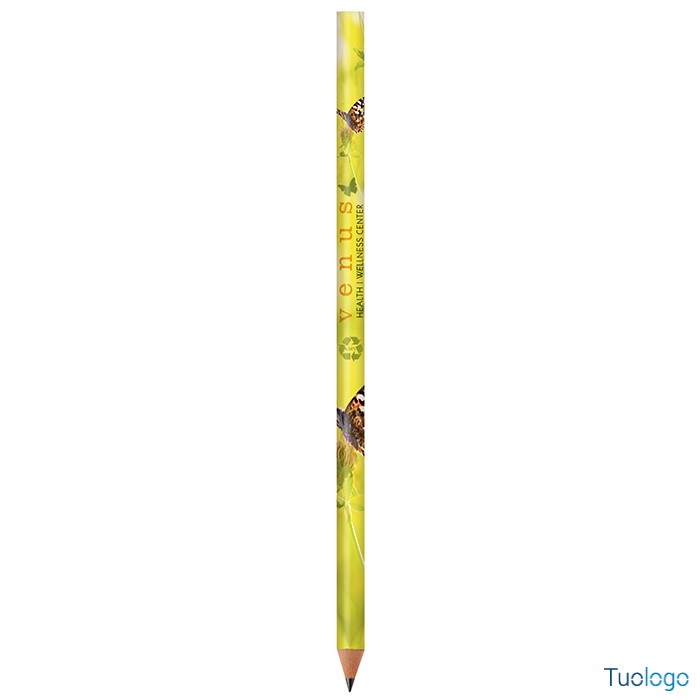 Matita gialla in posizione verticale con logo venus su sfondo bianco