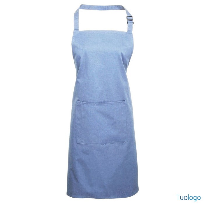 Grembiule rosso mattone con pettorina e fibbia regolabile