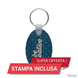 Portachiavi ovale in legno Oval