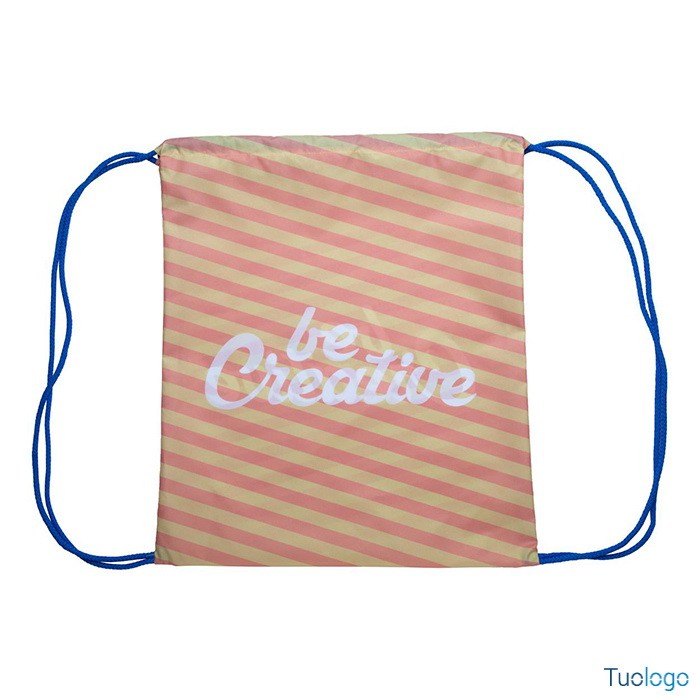 Zainetto in poliestere con cordoncini blu