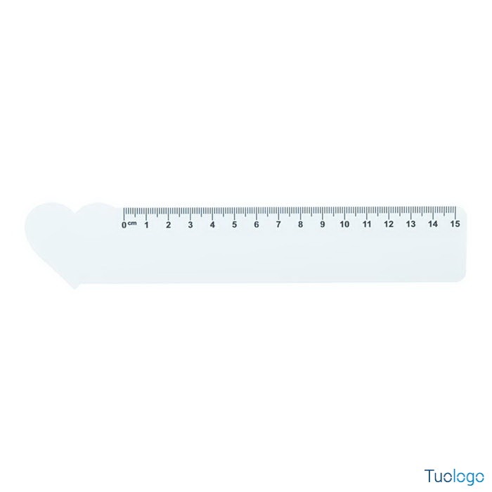 Righello in plastica bianca da quindici centimetri
