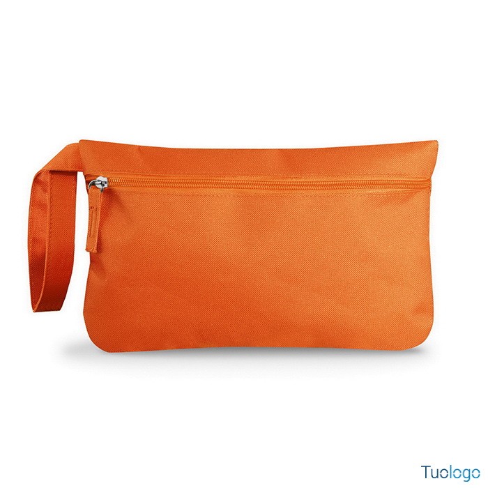 Porta documenti viaggio arancione con chiusura zip