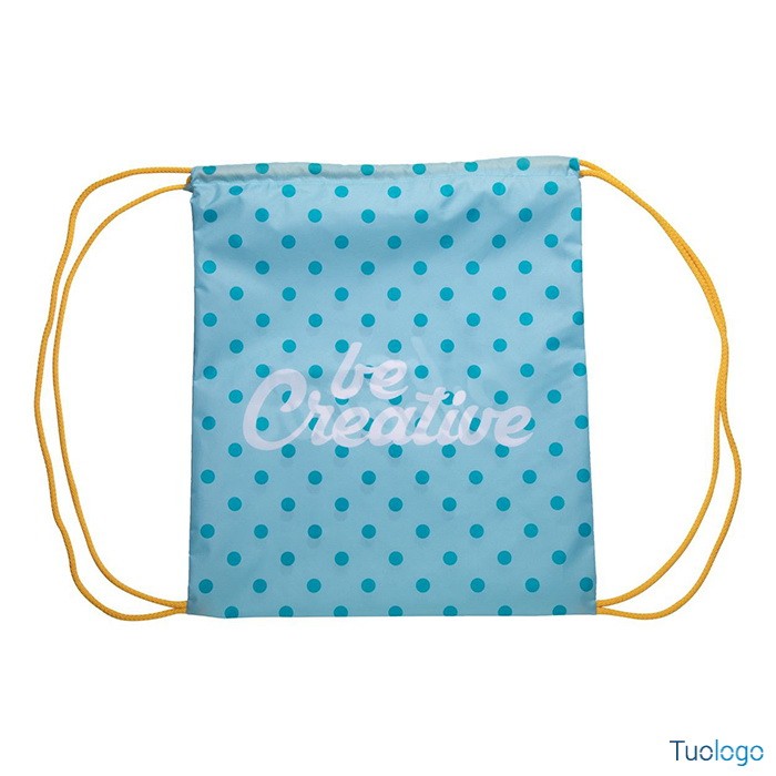 Zainetto in poliestere con cordoncini gialli