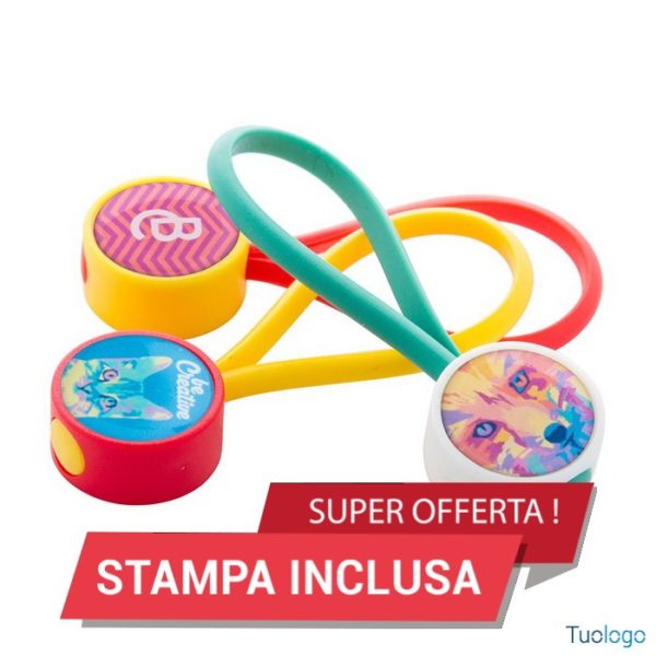 Portachiavi in plastica con anello in gomma di colori diversi