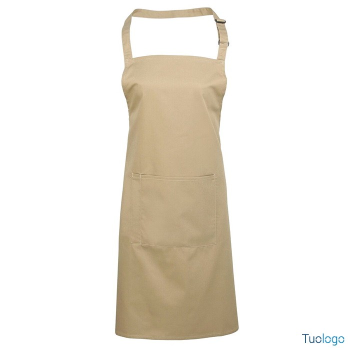 Grembiule marrone con pettorina e fibbia regolabile