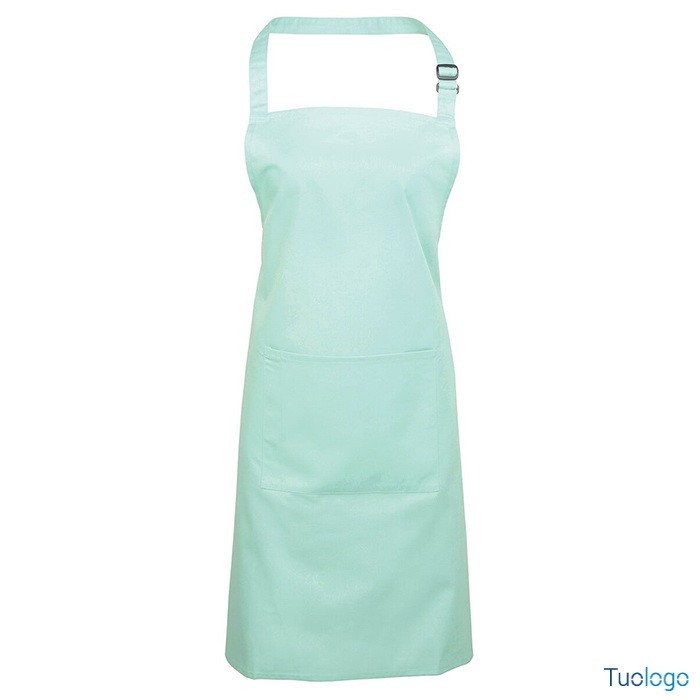 Grembiule verde acqua con pettorina e fibbia regolabile