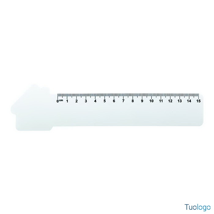 Righello in plastica bianca da quindici centimetri