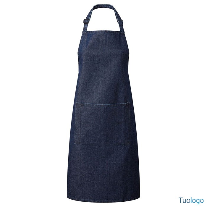 Grembiule tinta jeans con pettorina e fibbia regolabile